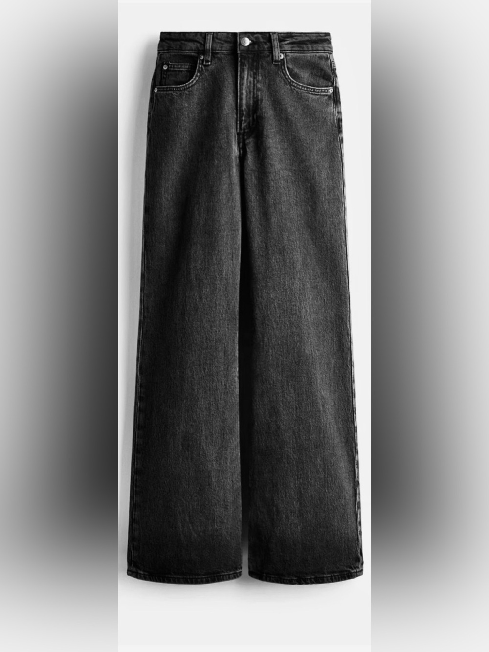 NWT H&M Women's Wide-Leg  high waist Jeans in grey denim size 14